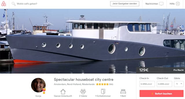 Airbnb Hausboote in Amsterdam