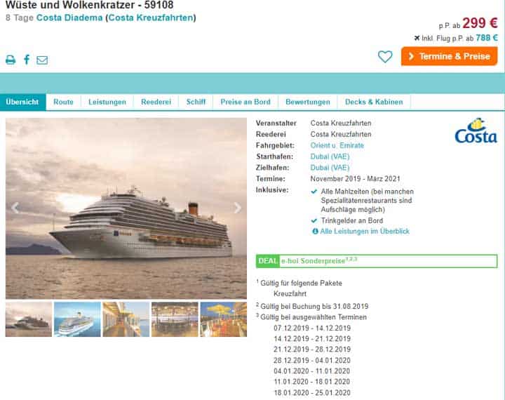 Orientkreuzfahrt Winter 21 8 e Mit Der Costa Diadema Nur 299 Mit Flug Ab 4