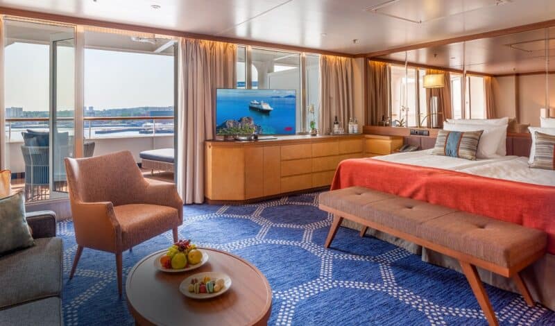 Eine der luxuriösen Suiten an Bord der VASCO DA GAMA. Bild: nicko cruises