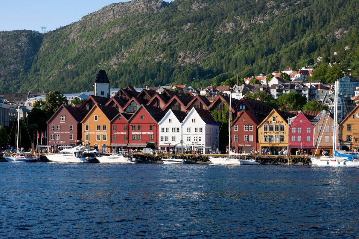 picturesque waterfront in bergen norway